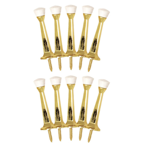 Design House Rigid Door Stop in Polished Brass, 3-Inch, 10-Pack