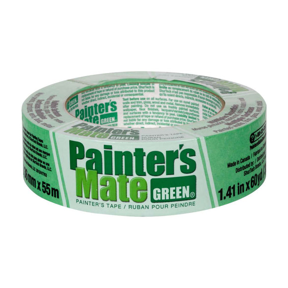 Painter's Mate Green 8-day Painting Tape, 1.41 Inch X 60 Yards, 4-Pack