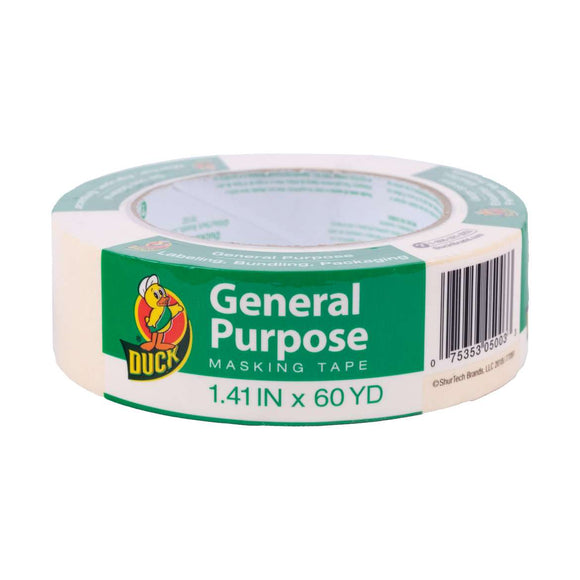 Duck® Brand General Purpose Masking Tape - Beige, 1.41 in. x 60 yd. (1.41