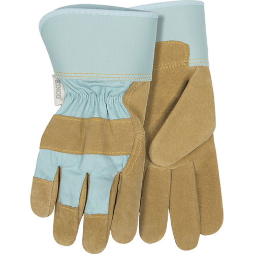 Kinco Women's Suede Pigskin Palm With Safety Cuff Small, Aqua